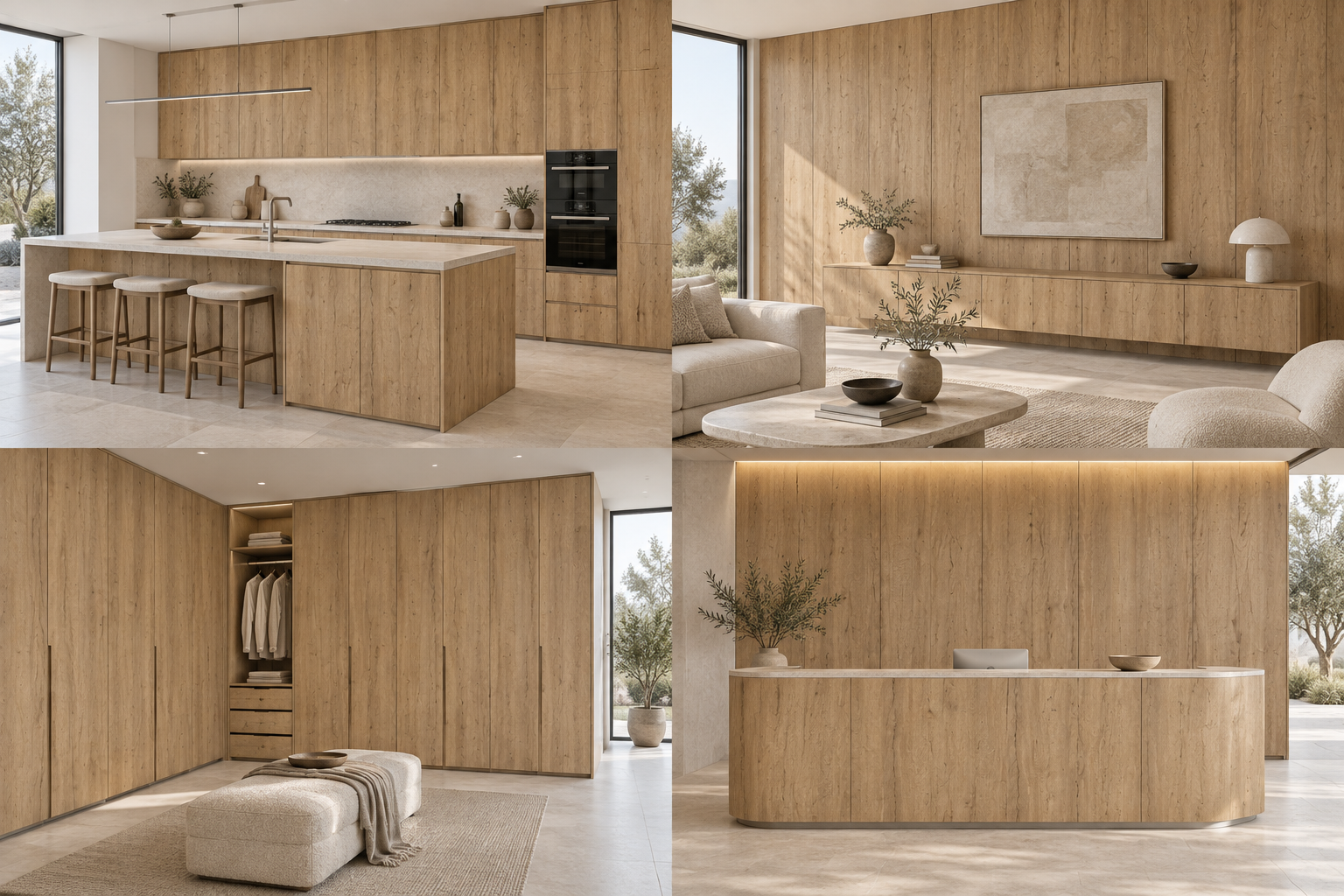 Kitchen design visualization with Natural Halifax Oak 1180 cabinetry